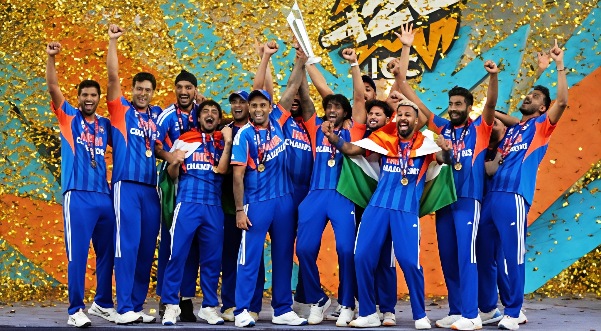 India vs New Zealand T20 World Cup 2026 Final trophy celebration
